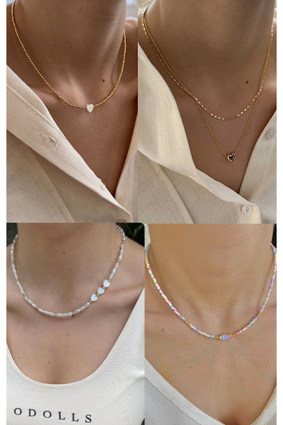 takıtarzım مجموعة صيفية مكونة من 4 قطع مكونة من 4 قلادات مختلفة