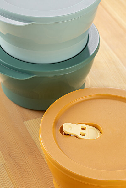 Vienev Set of 3 2-Liter Microwavable Storage Containers - Colorful