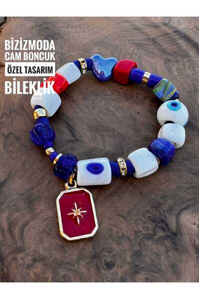 bizizmoda Glass Basement Bead Bracelet Charm Glass Beaded Bracelet