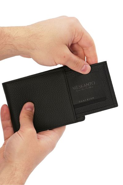 Meskanto Genuine Leather Men's Wallet with Hidden Card Holder Compartment