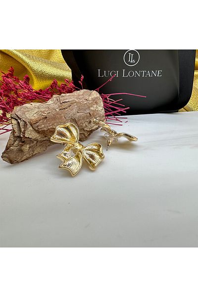 LUCİ LONTANE Ribbon Motif Design Earrings