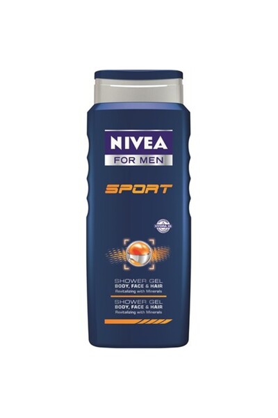 NIVEA Men Sports Duş Jeli 250 ml, 3ü 1 Arada Kullanım,Vücut, Yüz ve Saç, 24 S...