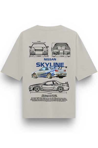 WooWoo Tricou unisex supradimensionat Nissan Skyline