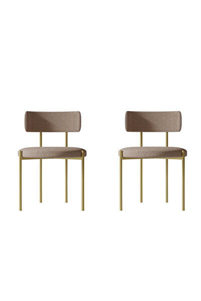 AVVİO Mavenna Mat Gold Yemek Odası  Mutfak Masası Sandalyesi Cafe Makyaj Sand...