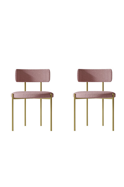 AVVİO Mavenna Mat Gold Yemek Odası  Mutfak Masası Sandalyesi Cafe Makyaj Sand...