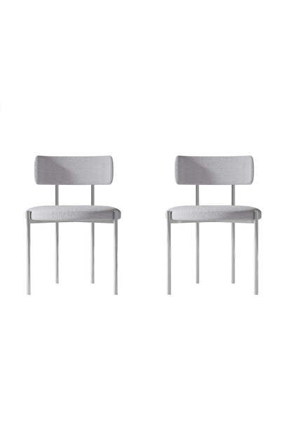 AVVİO Nora Gümüş Yemek Odası Sandalyesi Mutfak Masası Sandalyesi Cafe Makyaj ...