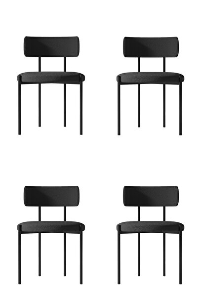 AVVİO Nilya 4 'lü Yemek Odası  Mutfak Masası Sandalyesi Cafe Restorant Sandalyesi (TEDDY SANDALYE)