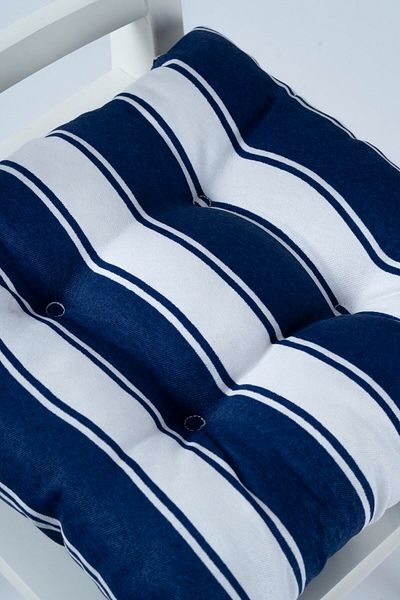 ALTINPAMUK Beta Blue White Pernă pentru scaun pufoasă cu șireturi 40x40cm