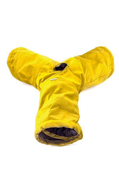 Dilekita Three-Way Foldable Velvet Cat Tunnel (Yellow)