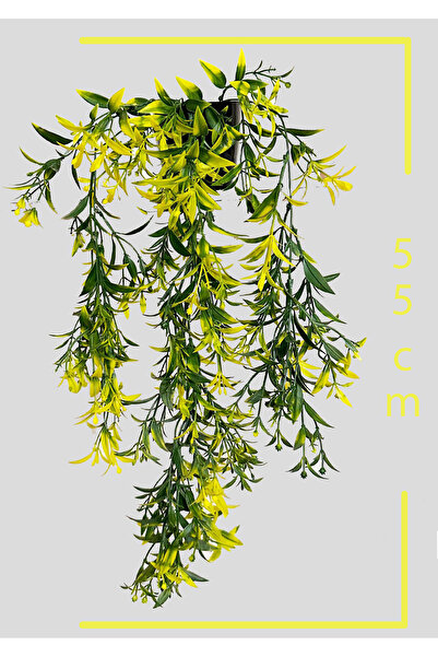 Lilac Home Yapay Çiçek Siyah Saksılı Sarı Zeytin Sarkıtı