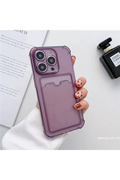 EDELFU حافظة حماية شفافة لهاتف iPhone 14 Pro Max مع فتحات للبطاقات، حافظة ناع...