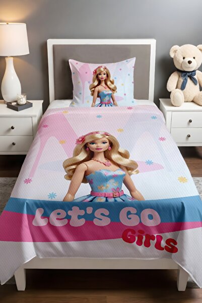 EVPANYA طقم بيكيه أزرق منقوش باربي - بفستان (160×230 سم)