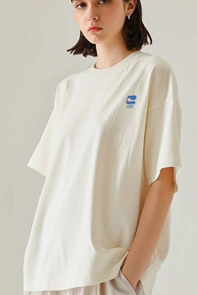 Coredra Tricou Oversize Toxic People Femei - Ecru