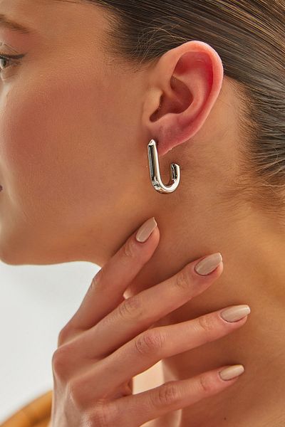 Bianco Lucci AKSS314 Model Steel Earrings - Women's Accessory