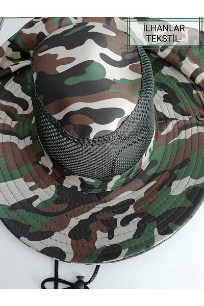 İLHANLAR Camouflage mesh neck protection fedoras green