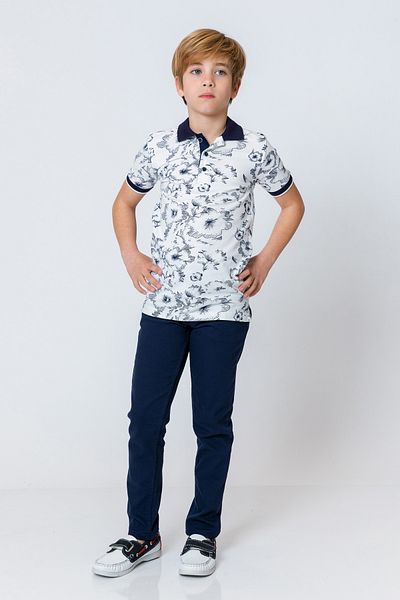 incity Boy's Flower Printed Short Sleeve Polo T-Shirt
