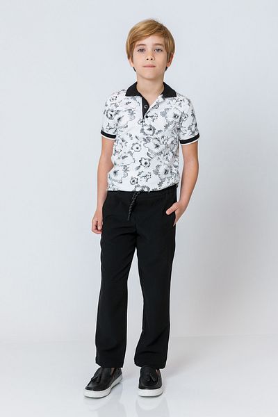 incity Boy's Flower Printed Short Sleeve Polo T-Shirt