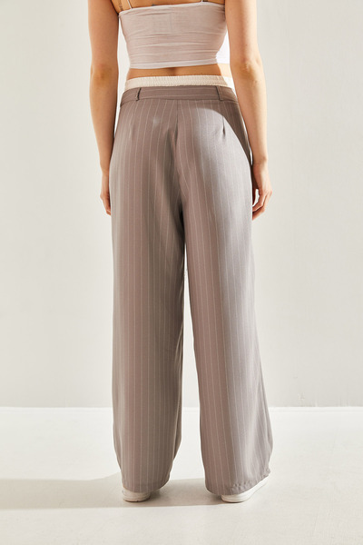 Bianco Lucci 60241010 Modell kontrasztos derék csíkos női szövött nadrág