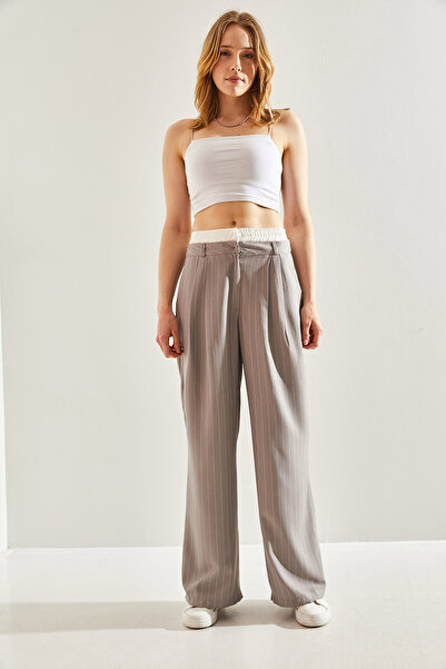 Bianco Lucci 60241010 Modell kontrasztos derék csíkos női szövött nadrág