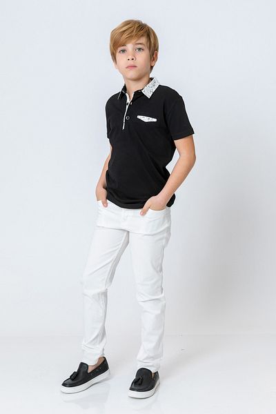 incity Boy's Polo Collar Paint Drop Detailed T-Shirt