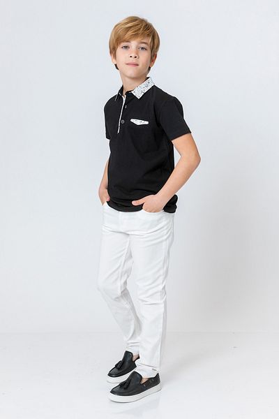 incity Boy's Polo Collar Paint Drop Detailed T-Shirt