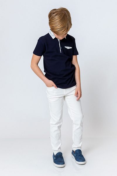 incity Boy's Polo Collar Paint Drop Detailed T-Shirt