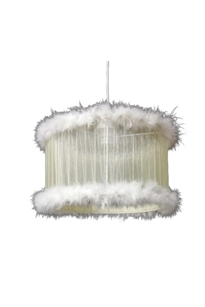 TEKAY AYDINLATMA Beyaz kırmızı pembe siyah Kız Erkek Çocuk Odası Tüylü Avize ...