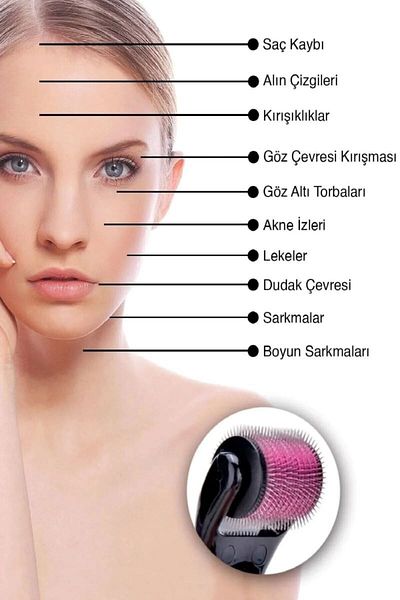 CARNIVAL LAND Titanium Tip 540 Needle Derma Roller 0.5 Mm Dermoller For Face Hair Skin