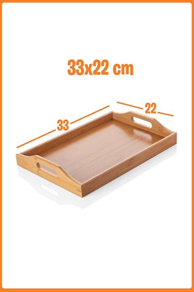 EZMK EV GEREÇLERİ Lüks Bambu Tepsi, 33x22 cm Sunum Tepsisi