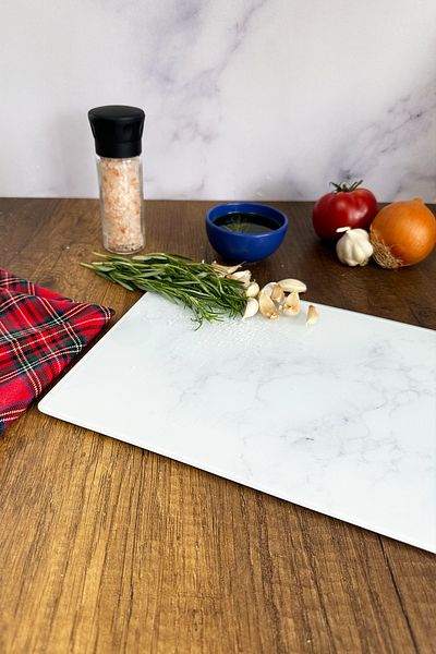 Decorita Classic Marble Patterned |   Glass Cutting Board - Glass Cutting Board |   20cm X 30cm