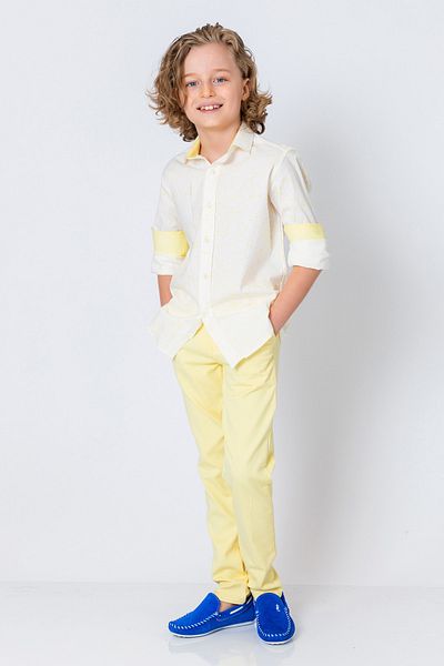 incity Boy's Yellow Trousers with Stripe Detail on the Leg