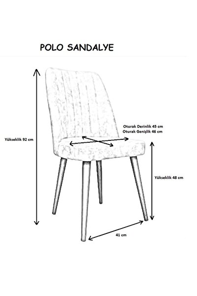MYMASSA Polo Sandalye - Jerika Yeşil - Ahşap Ceviz Ayak ( 2 Adet ) - Salon Sandalyesi / Mutfak Sandalyesi