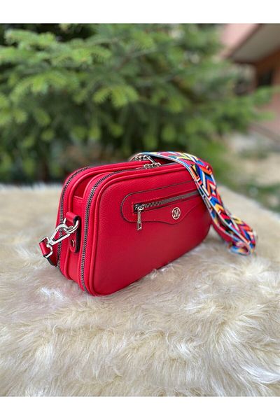 HNB Madame Vera Mv070 Red Cross Strap Women's Shoulder Bag