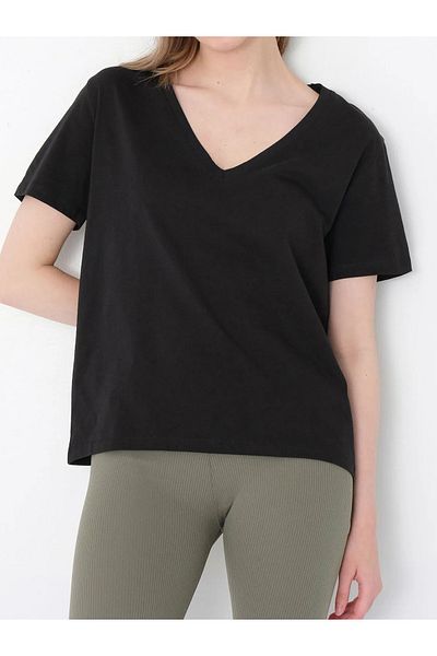 REFA COLLECTİON V-Neck Large Size T-Shirt