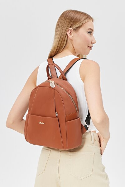 Morpelikan Women's Tan Multi-Compartment Backpack