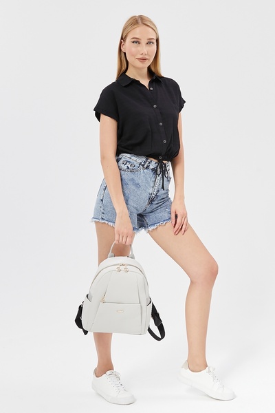 Morpelikan Women's Gray Multi-Compartment Backpack