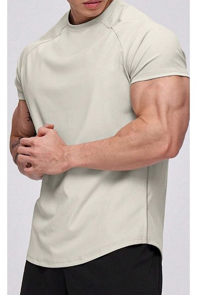 GHASSY CO. Ghassy Co. Ανδρικό Running Sports Raglan Oval Cut χτενισμένο βαμβακερό μπλουζάκι