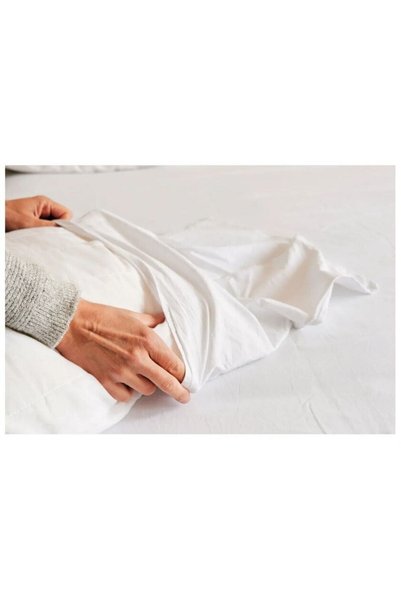 ALERSS 50x70 White Hallaç Cotton Pillow Case - Zippered Inner Lining