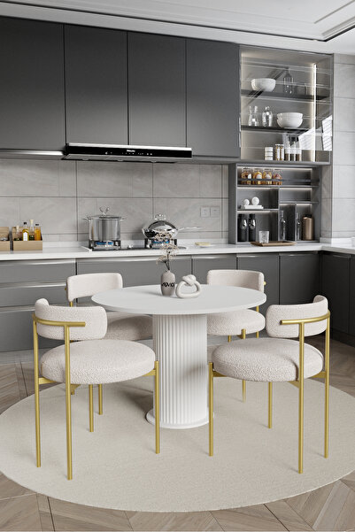 AVVİO Armony Bohem Lake Mdf Ayak 90x90 Yemek Masası Mutfak Masası Masa Sandalye Takımı