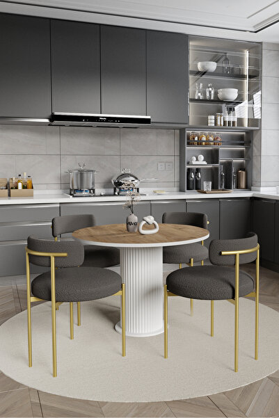 AVVİO Elizya Bohem Lake Mdf Ayak 90x90 Yemek Masası Mutfak Masası Masa Sandal...