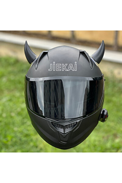 JİEKAİ Motosiklet Kask Boynuzu Şeytan Boynuzu Kask Aksesuarı Siyah Şeytan Boy...