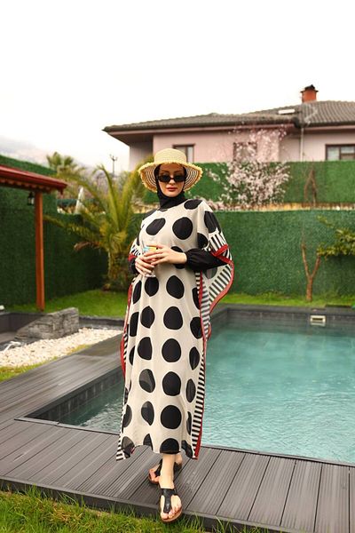ButikKardelen Camellia Patterned Hijab Swimsuit 5 Pieces - 10359