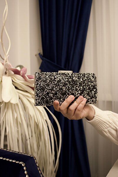 mossi Black Jewelled Chain and Armlet Evening Bag Wedding Bag