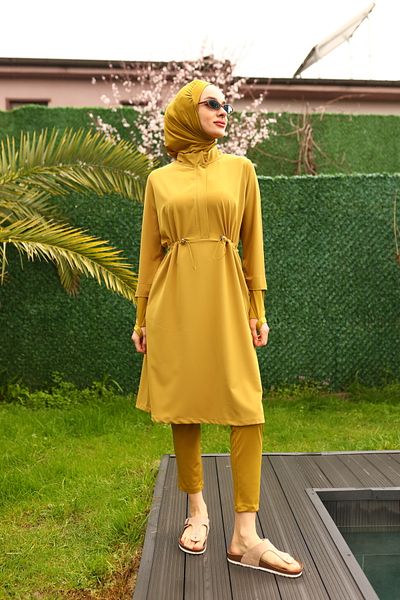 ButikKardelen New Season Camellia Hijab Swimsuit - Four Pieces 10358