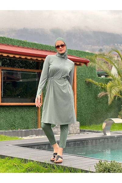 ButikKardelen New Season Camellia Hijab Swimsuit - Four Pieces 10358