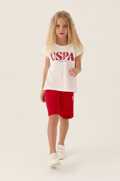 U.S. Polo Assn. ΒΑΣΗ. Polo Assn. Σετ κοντομάνικο σορτς πιτζάμες New Season για κορίτσια
