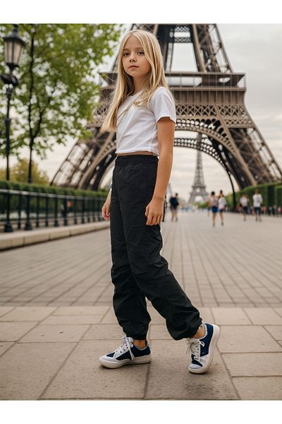 Joui Co Girl's Cotton Jogger - Four Seasons Parachute Pants