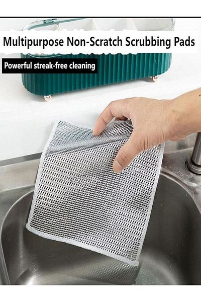 Hermoni 6 Pieces Single Layer Multi-Purpose Wire Dishwashing Cloth Multi-Functional Anti-Scratch Magic Cloth Pack of 6