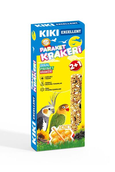 Kiki Excellent Paraket Krakeri 3'lü - Doğal Kraker - KB356