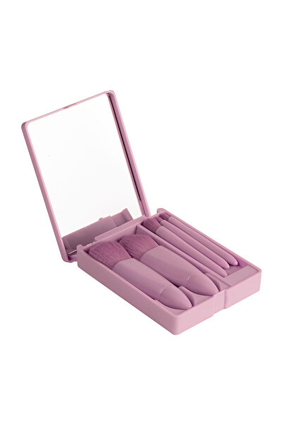 Naturalove Pink and Mirrored Makeup Brush Set